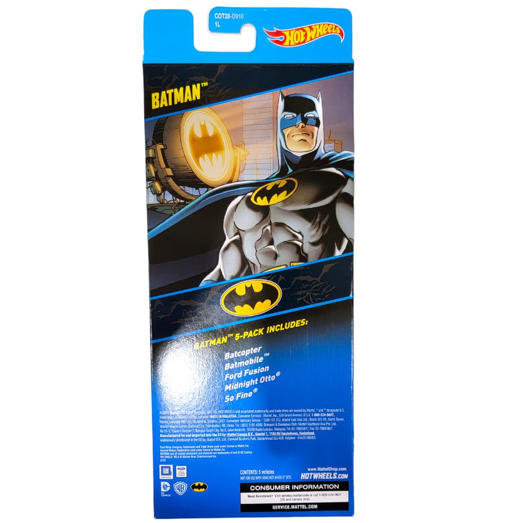 Hot Wheels Batman 5 Pack of Diecast Vehicles CDT28 2015