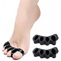 Toe Separator -Silicone Big Toe Corrector - Relieves Foot Pain, Hammer Toe, Bunions, and Curled Toe -1 Pair of Black Adjustable Toe Separator for Both Beauty & Personal Care WERNOKLE