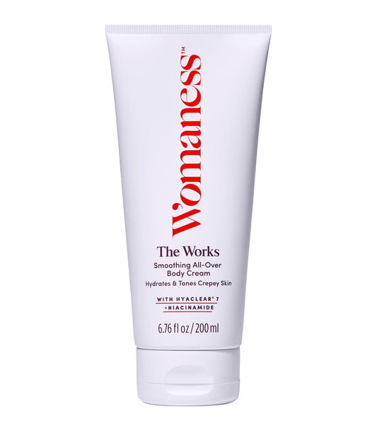 Womaness The Works All-Over Toning Body Cream - Hydrating & Smoothing Firming Body Lotion - Anti Aging Skin Tightening Cream for Body with Niacinamide