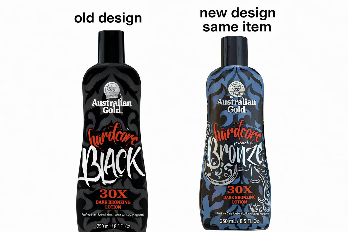 Australian Gold Hardcore Black Bronze 30X Bronzer Tanning Lotion Dark Bronzing