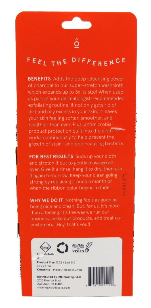 Clean Logic Detox Charcoal Stretch Wash Cloth (Pack of 2)2