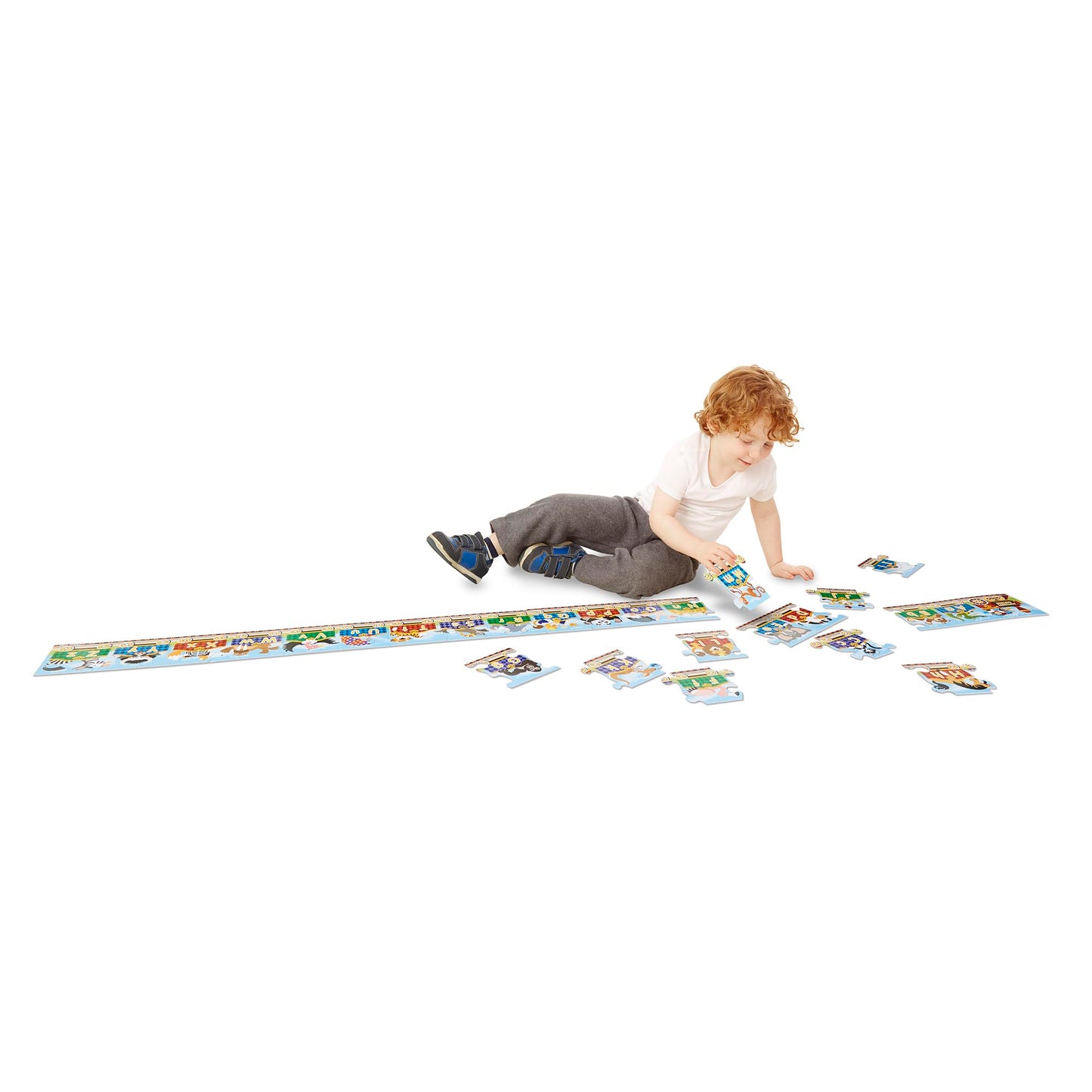 Melissa & Doug Alphabet Express Jumbo Jigsaw Floor Puzzle (27 pcs, 10 feet Long) - FSC Certified