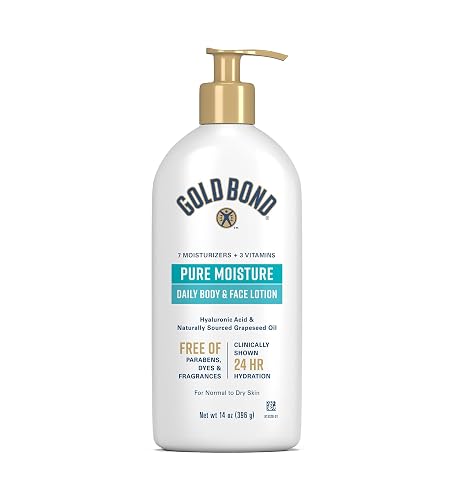 Gold Bond Pure Moisture Lotion, 14 oz., Ultra-lightweight Daily Body & Face Lotion for Dry Skin