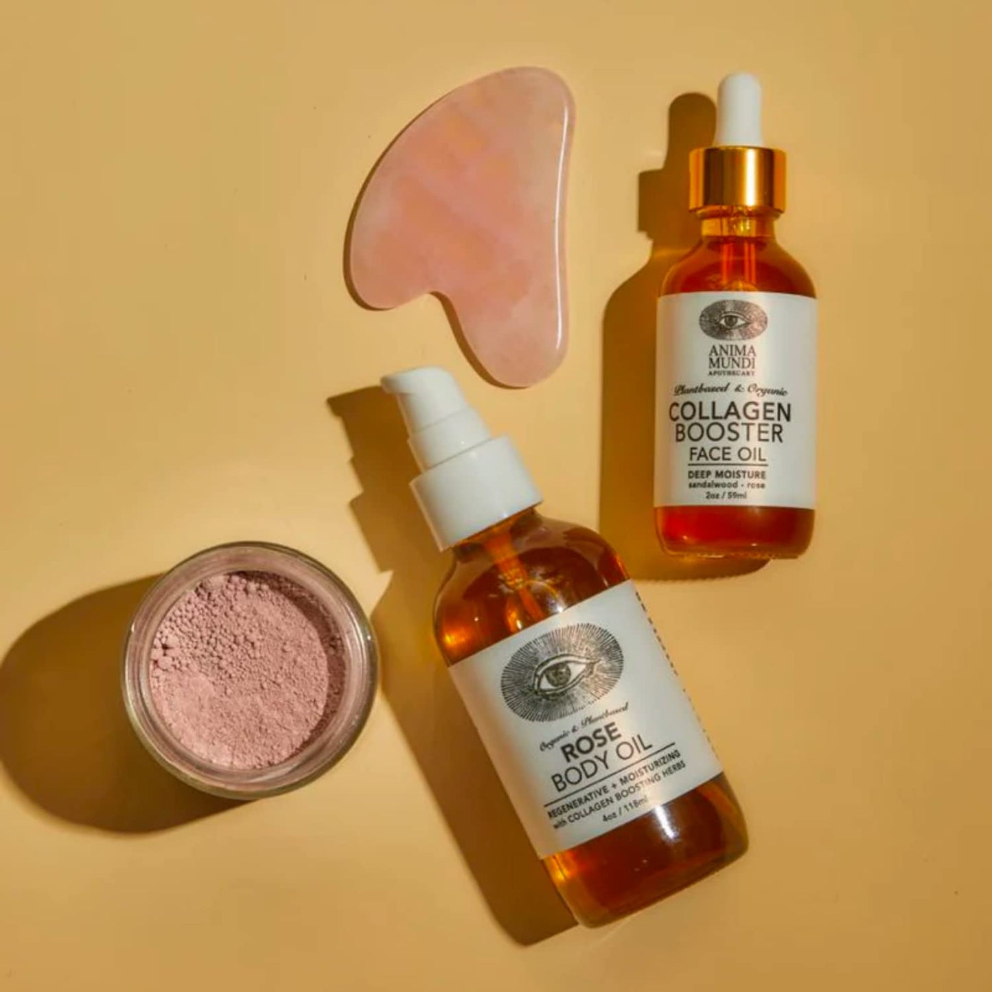 Anima Mundi Apothecary Rose Clay Mask - With Rose, Hibiscus & Mangosteen Powder - Hydrating & Purifying Mask with Soothing White Kaolin Clay + Aloe