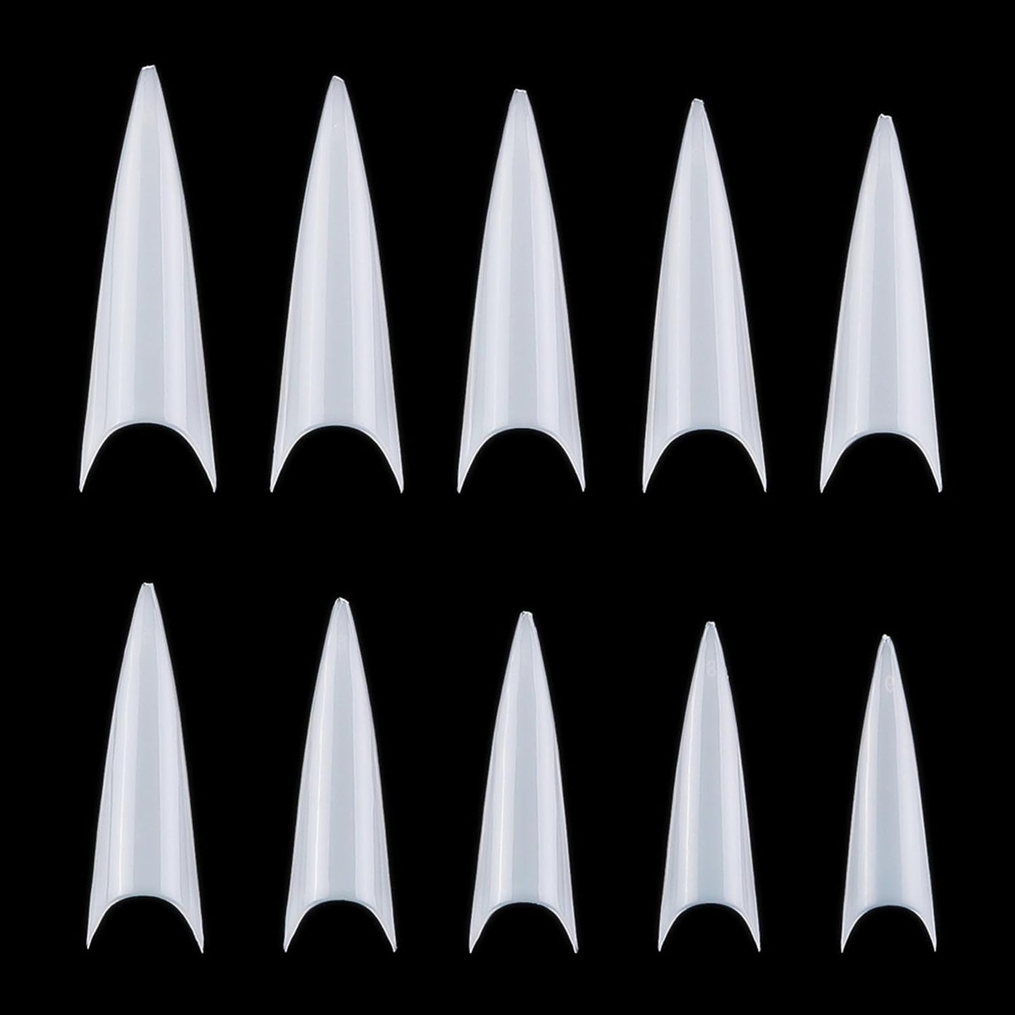 YIMART 500pcs Acrylic Medium Long Stiletto Nail Tips Easy Coffin Nails Sharp False Nail Art Tips For Nails Salon (White)