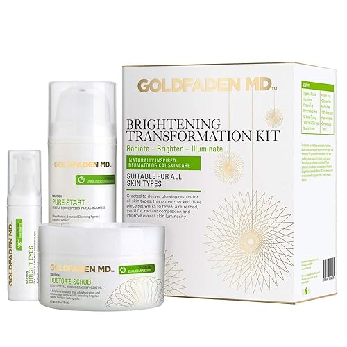 GOLDFADEN MD Brightening Transformation Kit | Advanced Skin Care Regime For Face | Includes Doctors Scrub Microdermabrasion Exfoliator, Pure Start