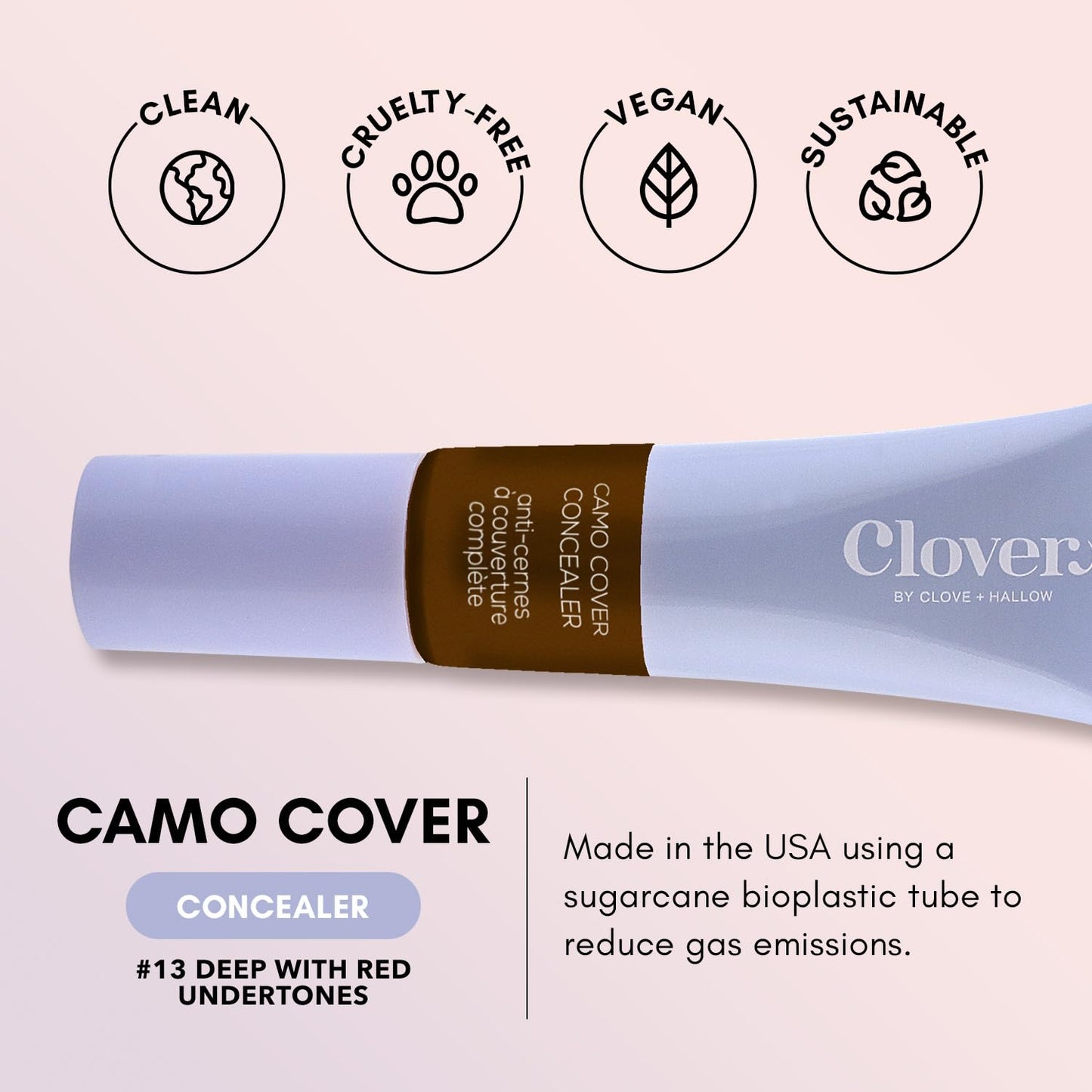 Clover Camo Cover Face & Under Eye Concealer Cruelty-Free & Vegan Natural Makeup