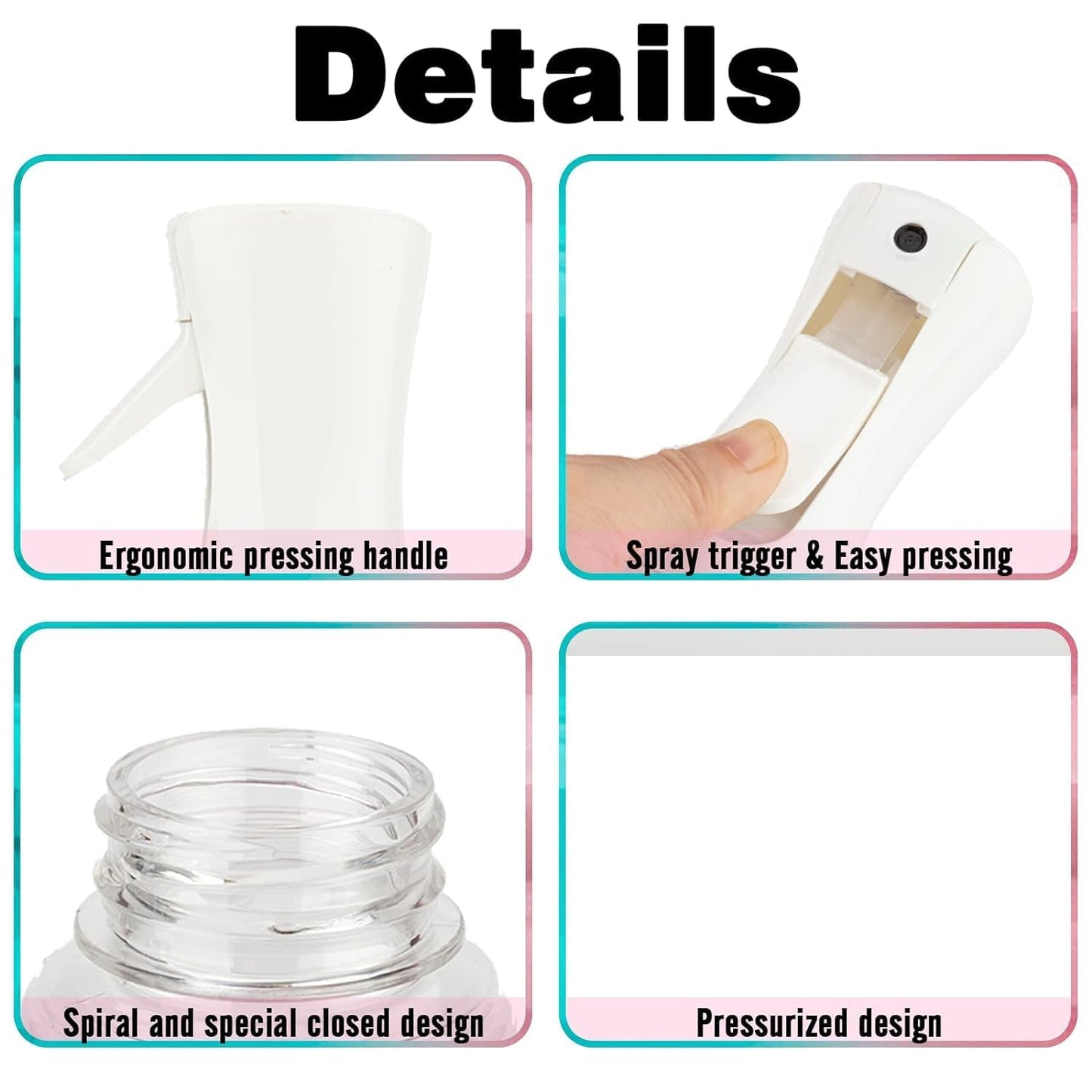 Zuhose Spray Bottle for Hair (10.15OZ /300ML) Continuous Ultra Fine Mist Sprayer for Hair, Salons, Barber, Plants, Skin Care, 1 Pack Pure Black Beauty and Personal Care Zuhose