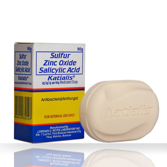 KATIALIS SOAP Sulfur Zinc Oxide Salicylic Acid Anti Fungal Anti Bacterial Soap 90 grams Beauty and Personal Care Katialis Default Title