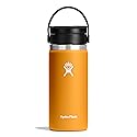 Hydro Flask Flex Sip Coffee Tumbler - Insulated Stainless Steel, Non Spill, Leak Proof Travel Coffee Cup 16 Oz Fossil Brown