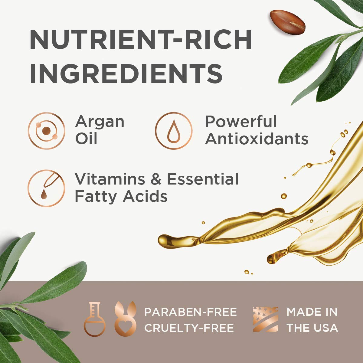 Argan Magic Intensive Hair Oil - Restores Manageability and Elasticity | Adds Shine and Gloss | Controls Frizz | Made in USA, Paraben Free, Cruelty