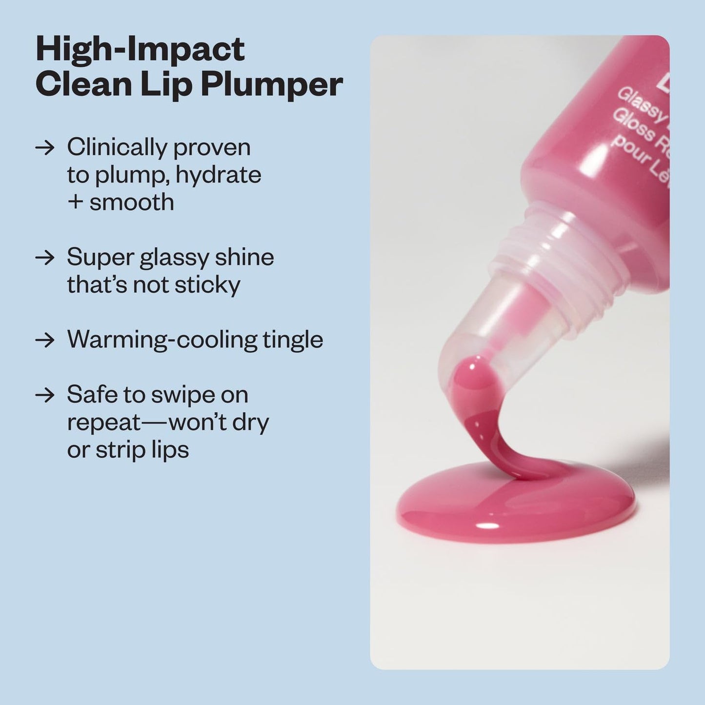 Kosas Lip Pulse Lip Plumper Gloss - Non-Sticky Hydrating Lip Gloss with Warming-Cooling Tingle, Mirror Shine Finish, Visibly Fuller Lips, Aura Flare