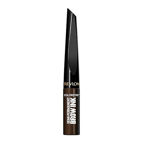 Revlon ColorStay 5-in-1 Semi-Permanent Brow Ink with Spoolie Brush, Waterproof, Transfer-Proof, Eyebrow Makeup, Easy to Remove, 355 Dark Brown Ink