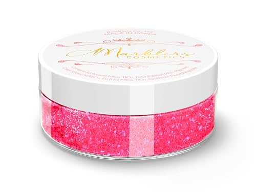 MARBLERS Glitter Mica Powder [Pink Me] 0.14oz (4g) | Glitter Mica | Highly Pigmented | Non-Toxic, Vegan, Cruelty-Free | Eyeshadow, Body Butter, Nail