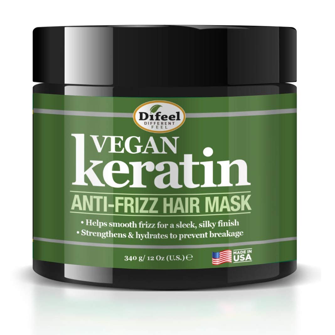 Difeel Vegan Keratin Anti-Frizz Hair Care 5-PC Set - Vegan Shampoo, Conditioner, Oils and Hair Mask