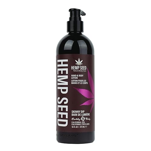 Hemp Seed Hand & Body Lotion, Skinny Dip Scent - 16 oz. - Soothe Dry Skin - Argan Oil, Hemp Seed Oil - Light, Non-Greasy Formula - Vegan & Cruelty