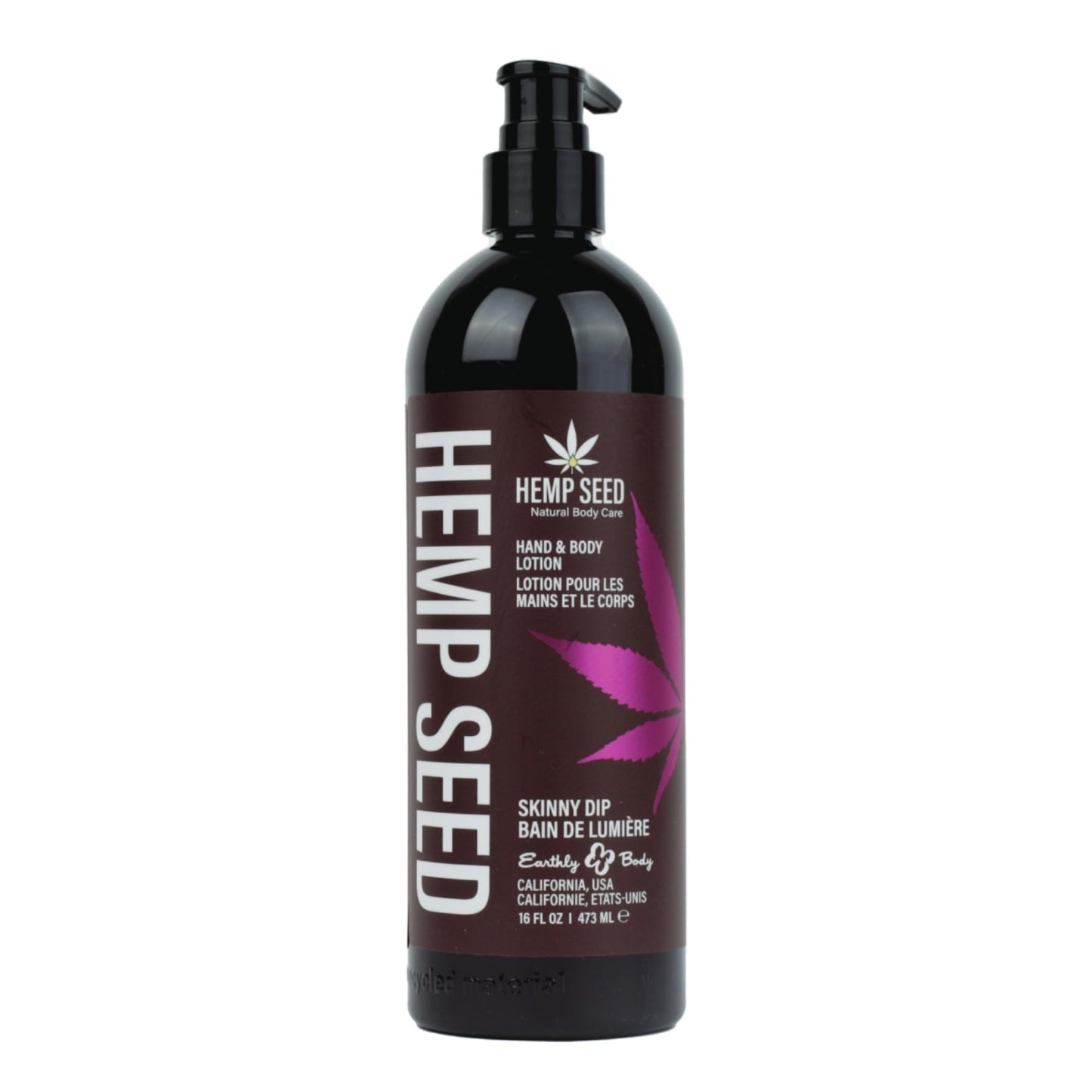 Hemp Seed Hand & Body Lotion, Skinny Dip Scent - 16 oz. - Soothe Dry Skin - Argan Oil, Hemp Seed Oil - Light, Non-Greasy Formula - Vegan & Cruelty