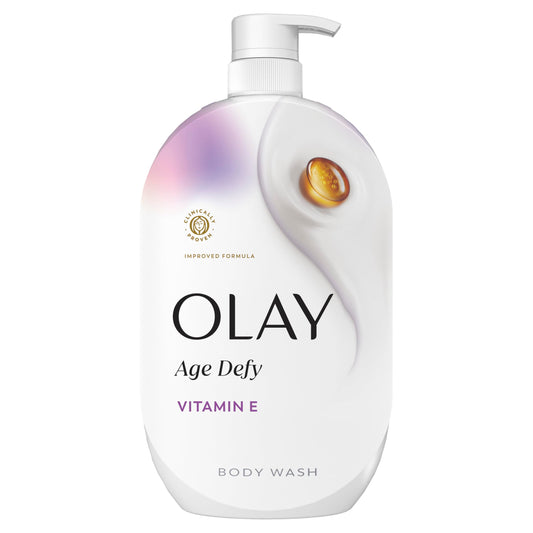 Olay Body Wash for Women, Age Defy with Vitamin E, 24/7 Moisture Barrier Repair, Hydrating & Cleansing Formula for Visibly Healthy Soft Skin, Vitamin