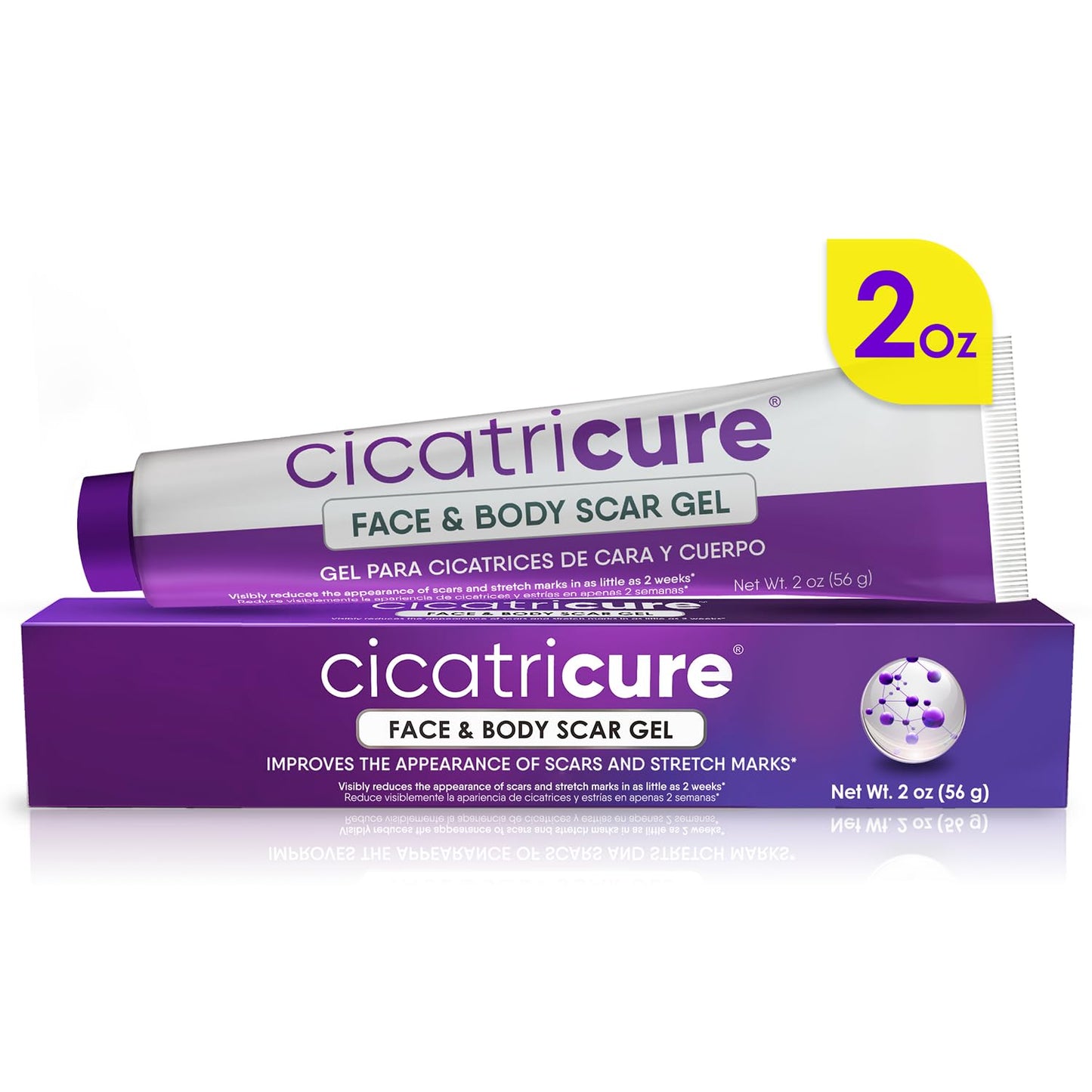 Cicatricure Advanced Scar Gel for Face & Body - Proven Results in 2 Weeks, Scar Treatment for Surgical Scars, Stretch Marks, Scars of Burns