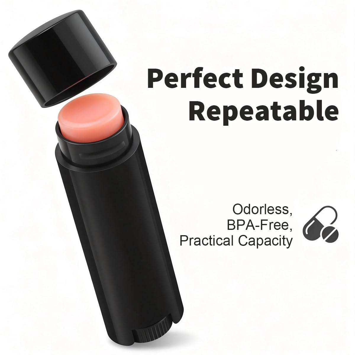 erioctry 4.5g 0.15oz Empty Refillable Plastic DIY Lipstick Lip Balm Lip Gloss Tubes Holder Containers Oval Deodorant Crayon Tube Pipe Bottle Case