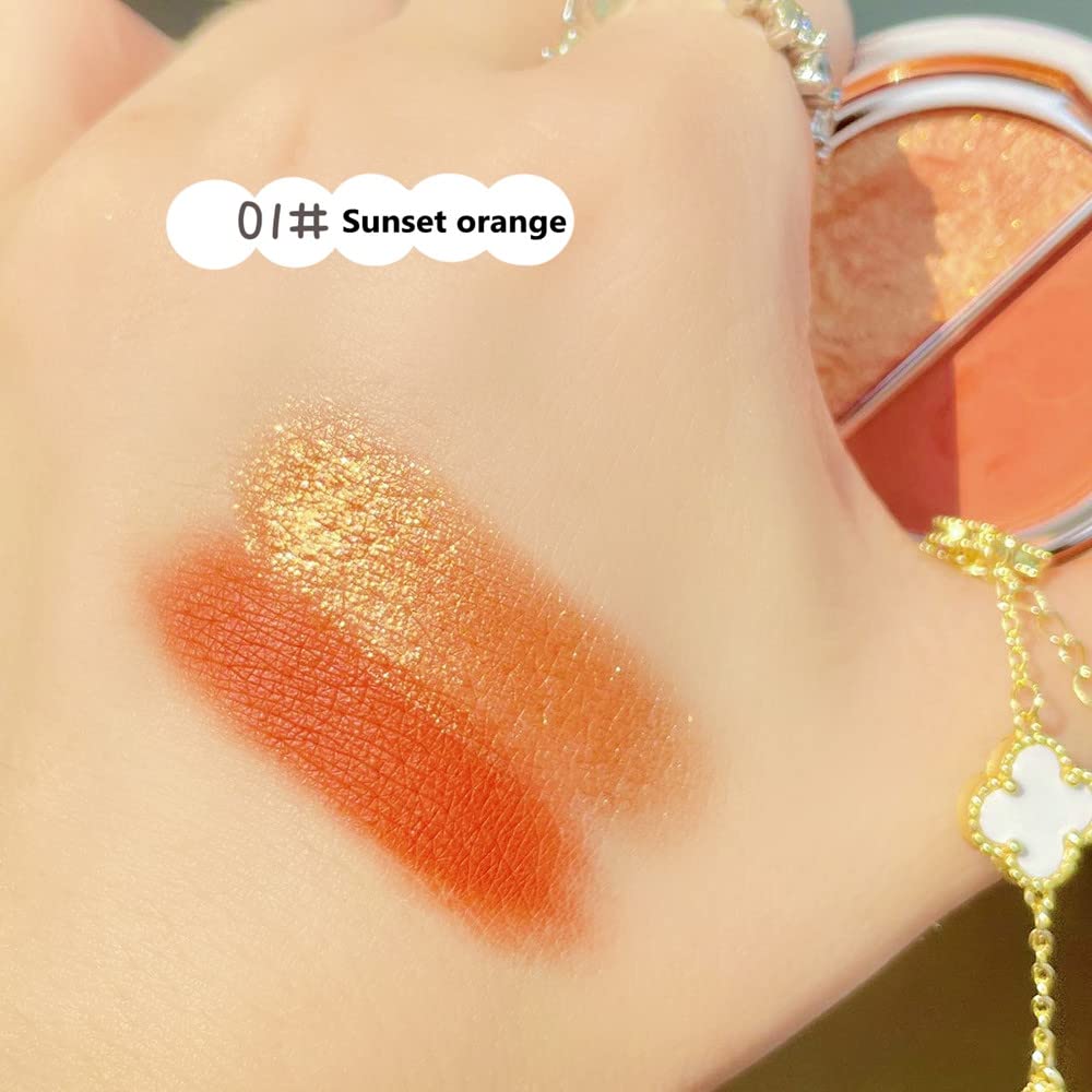 Timipoo Double color eye shadow, high pigment eye makeup palette, matte shimmer metal eye shadow powder, waterproof and durable color eye makeup