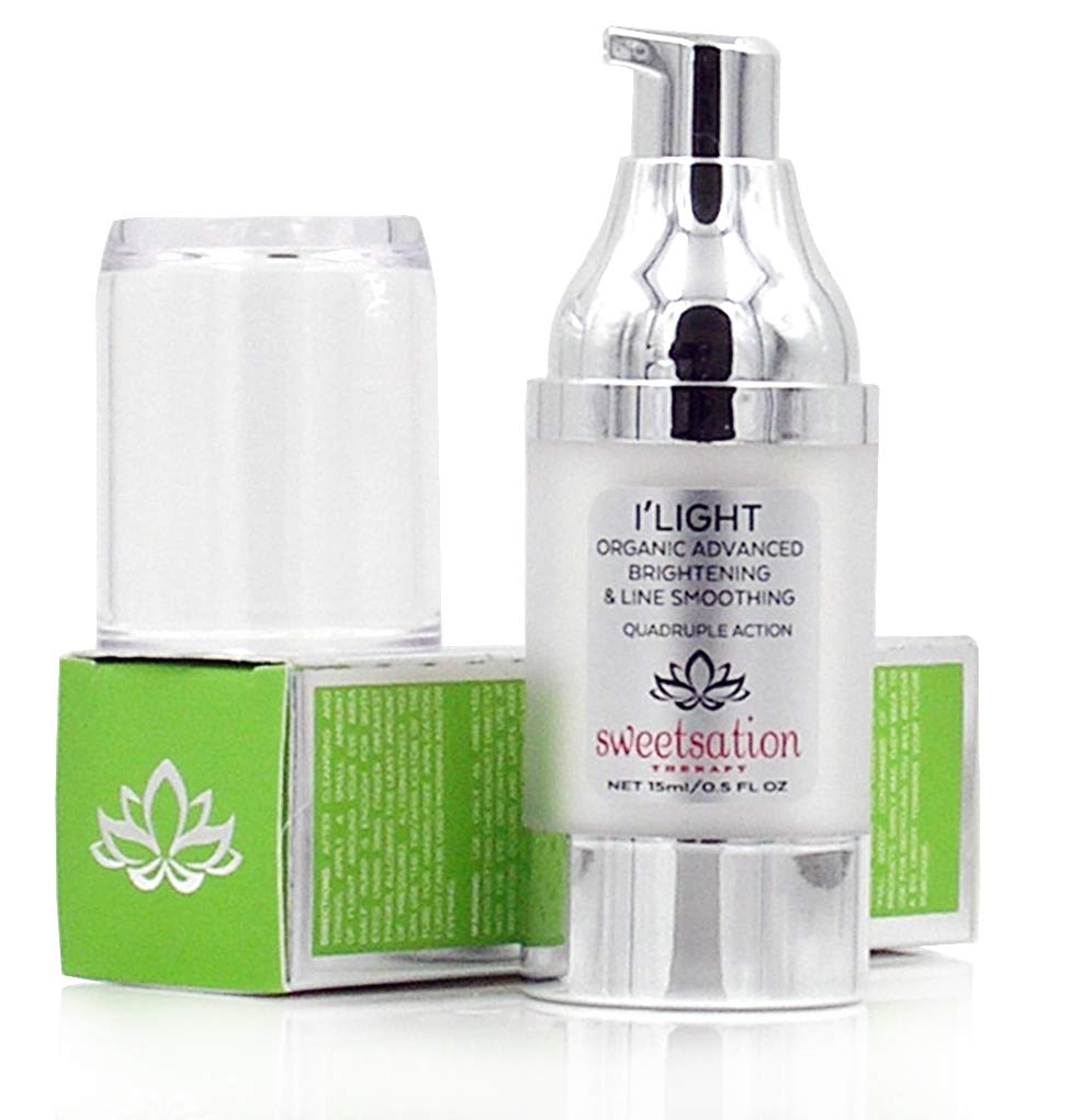 Sweetsation Therapy/YUNASENCE ILIGHT Organic Advanced Illuminating & Line Smoothing Eye Treatment, 0.5oz. For Dark Circles, Puffiness, Fine Lines.