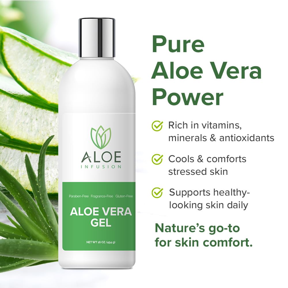 Aloe Infusion Aloe Vera Face & Body Cream - Natural Moisturizer for Dry, Sensitive & Irritated Skin - Hydrating, Non-Greasy Lotion with Shea Butter