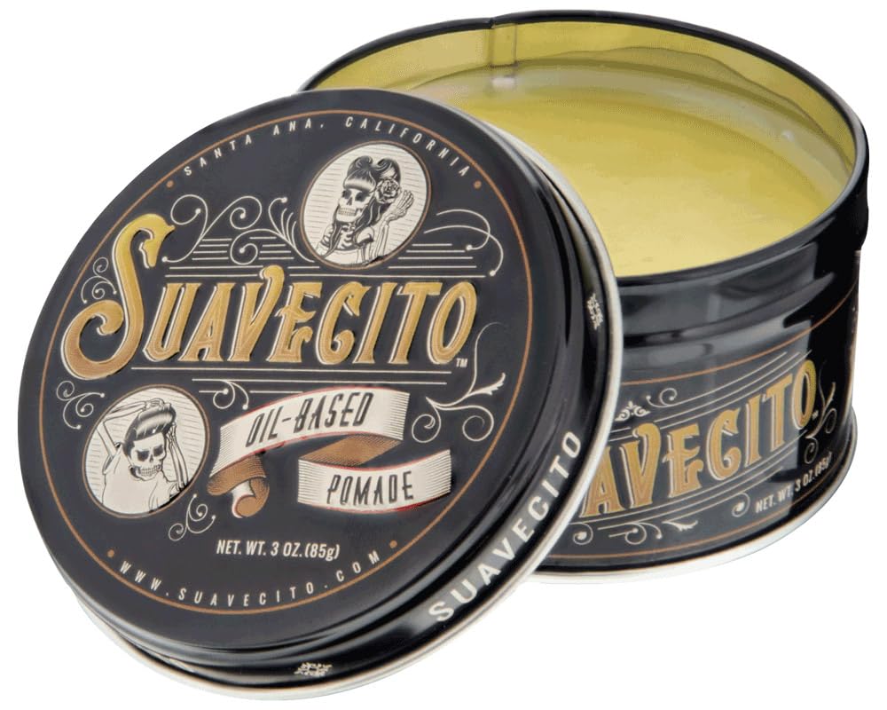 Suavecito Oil Based Pomade 3 oz Tin Can - Original Scent Hair Styling Long Lasting Hold, Healthy High Shine, For All Hair Types - Smooth Slickback