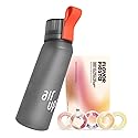 air up® water bottle (22oz) for school, sports, gym | includes 5 scent pods & straw | flavored bottle in grey - also for kids, boys, girls | no…