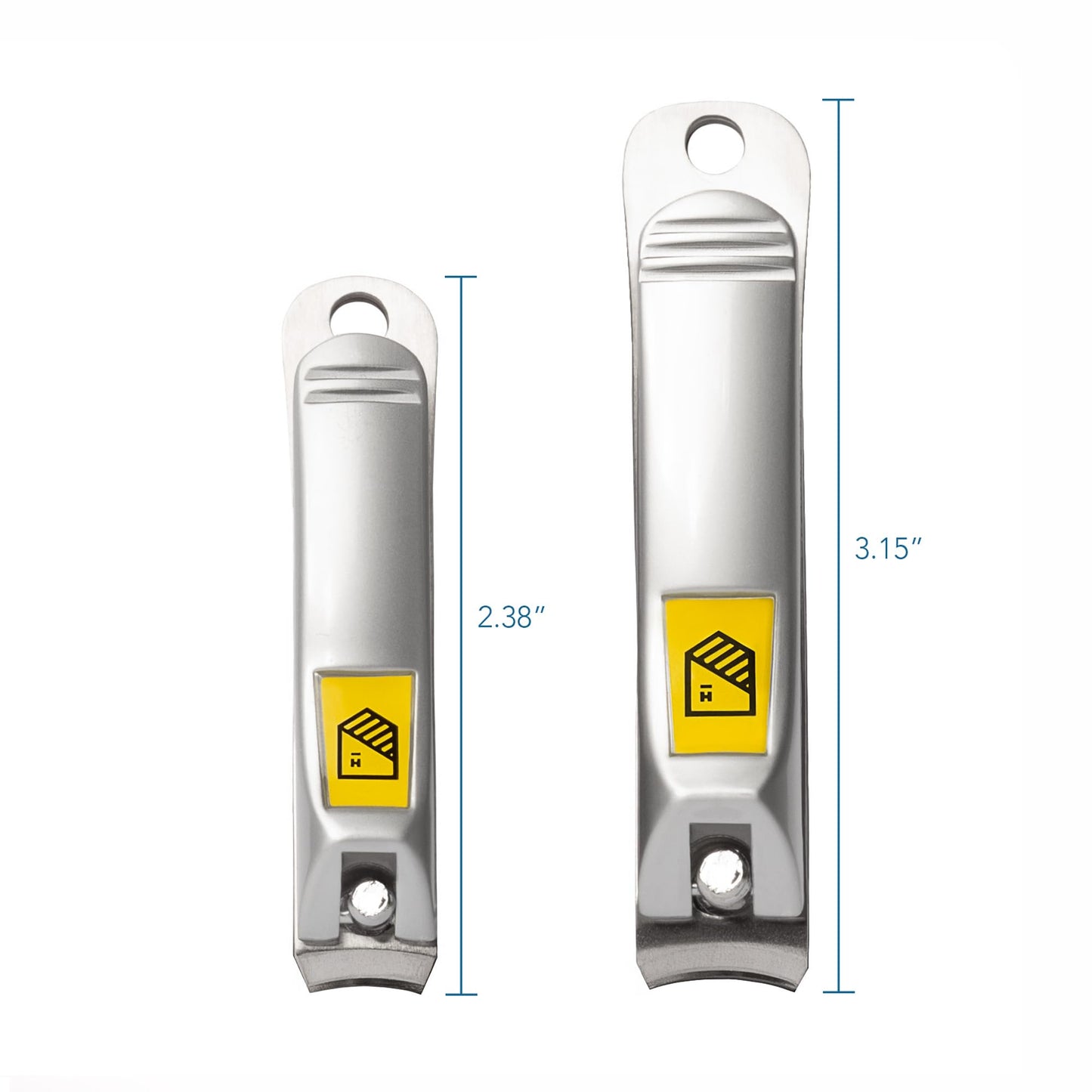 Ultra Sharp Nail Clippers Set - 2 Pack Stainless Steel Fingernail & Toenail Trimmers with Built-in Nail File for Women & Seniors (Silver)