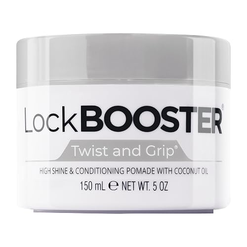 Style Factor Lock BOOSTER Twist & Grip Braid Gel (5 Oz.) with Coconut Oil - Strong Hold, Flake-Free, Frizz-Free Hair Braiding Gel for Defined