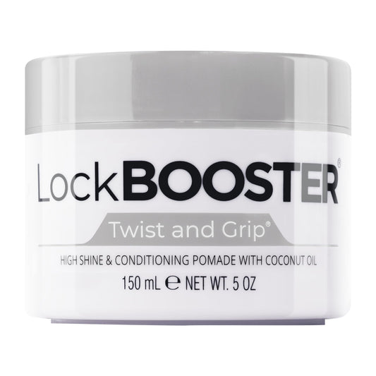Style Factor Lock BOOSTER Twist & Grip Braid Gel (5 Oz.) with Coconut Oil - Strong Hold, Flake-Free, Frizz-Free Hair Braiding Gel for Defined