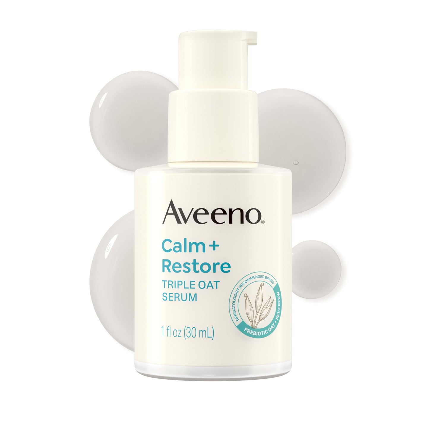 Aveeno Calm + Restore Triple Oat Hydrating Face Serum for Sensitive Skin, Gentle Lightweight Hydrating Serum for Face Instantly Smooths Skin