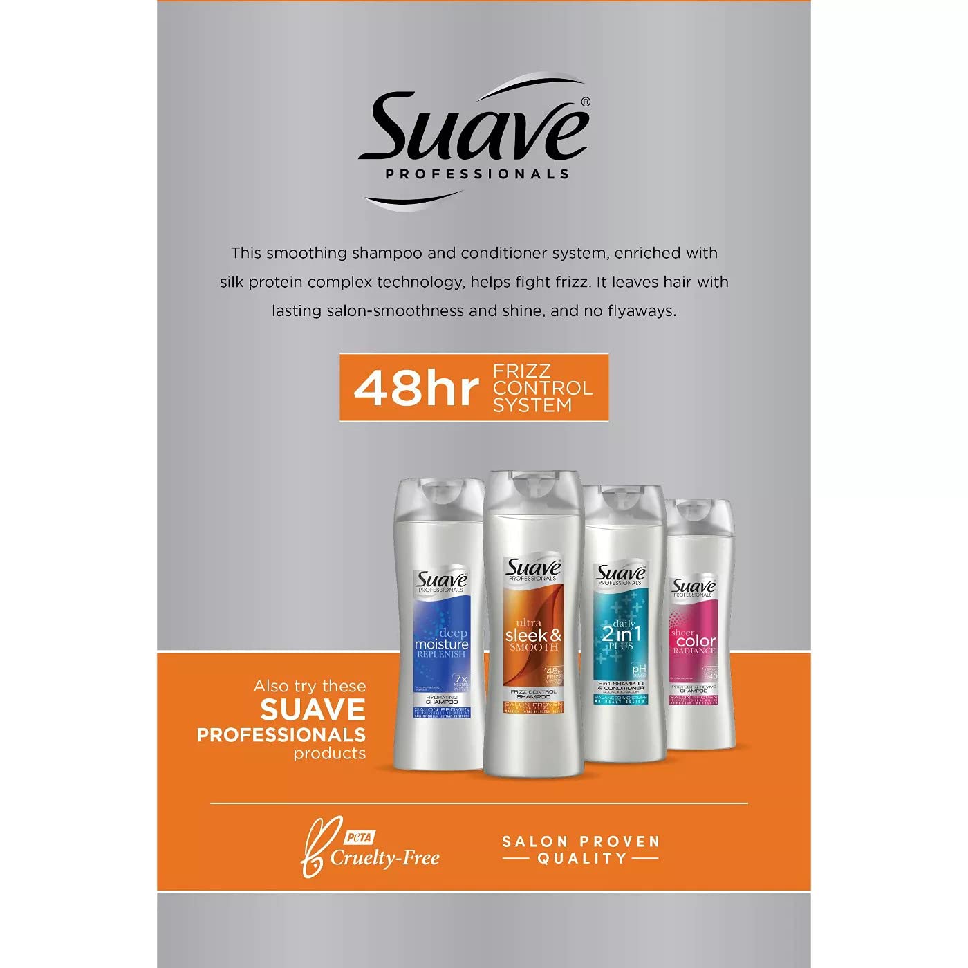 SUAVE HAIR Professionals Sleek Shampoo And Conditioner With Pump, 28 Ounce
