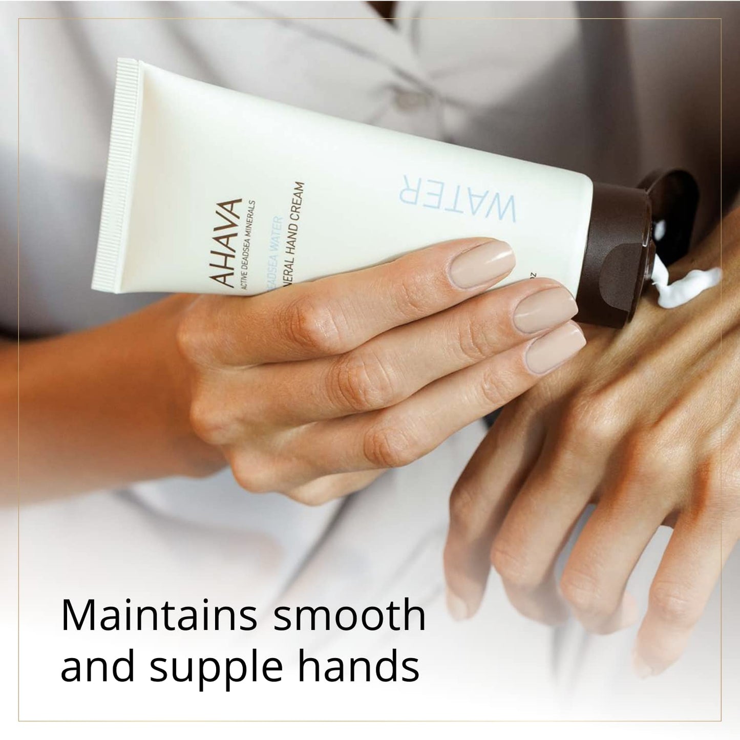 AHAVA Dead Sea Water Mineral Hand Cream - Hand Moisturizer For Dry Cracked Hands, Light & Fast Absorbing, Enriched with Exclusive blend Osmoter