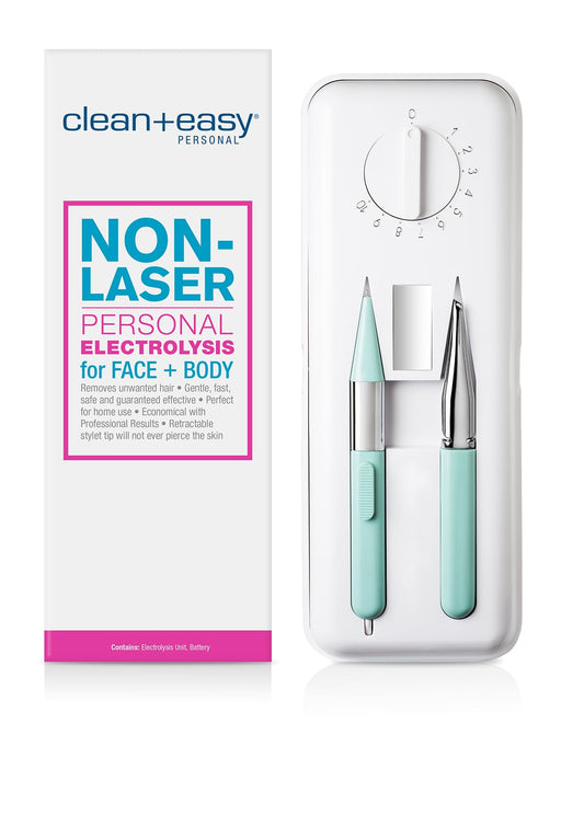 Clean + Easy Electrolysis Machine – Painless Permanent Hair Removal Device for Face & Body, Non-Laser At-Home Solution