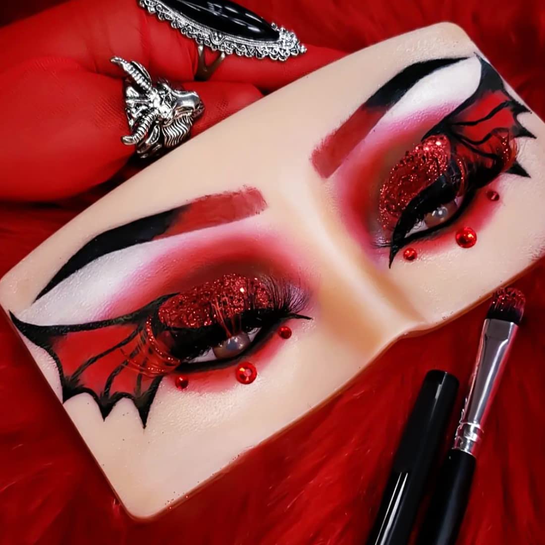 Red Pink Eyeshadow Palette, DE’LANCI Professional Matte Shimmer High Pigmented 12 Colors Eye Shadow Makeup Pallet, Waterproof Blendable Small