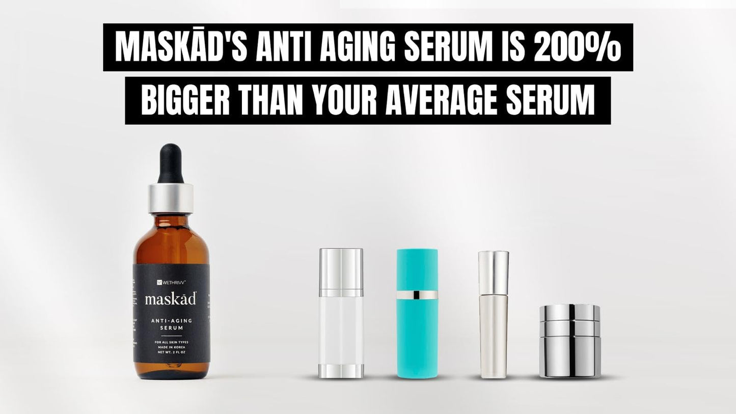 MASKĀD® Advanced Anti-Aging Multi-Peptide Enriched Facial Serum, Peptide Serum to Support Skin Appearance, Fine Lines, & Hydration, Collagen-Focused