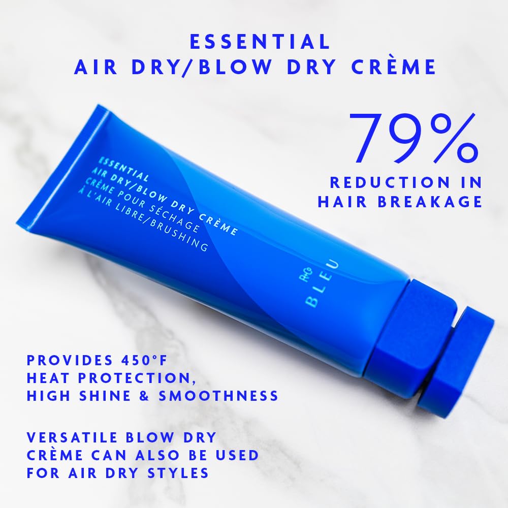 R+Co BLEU Essential Air Dry Blow Dry Crème - Lightweight Heat Protectant Styling Cream for Frizz Control, Hydration & Shine - Smooths & Detangles