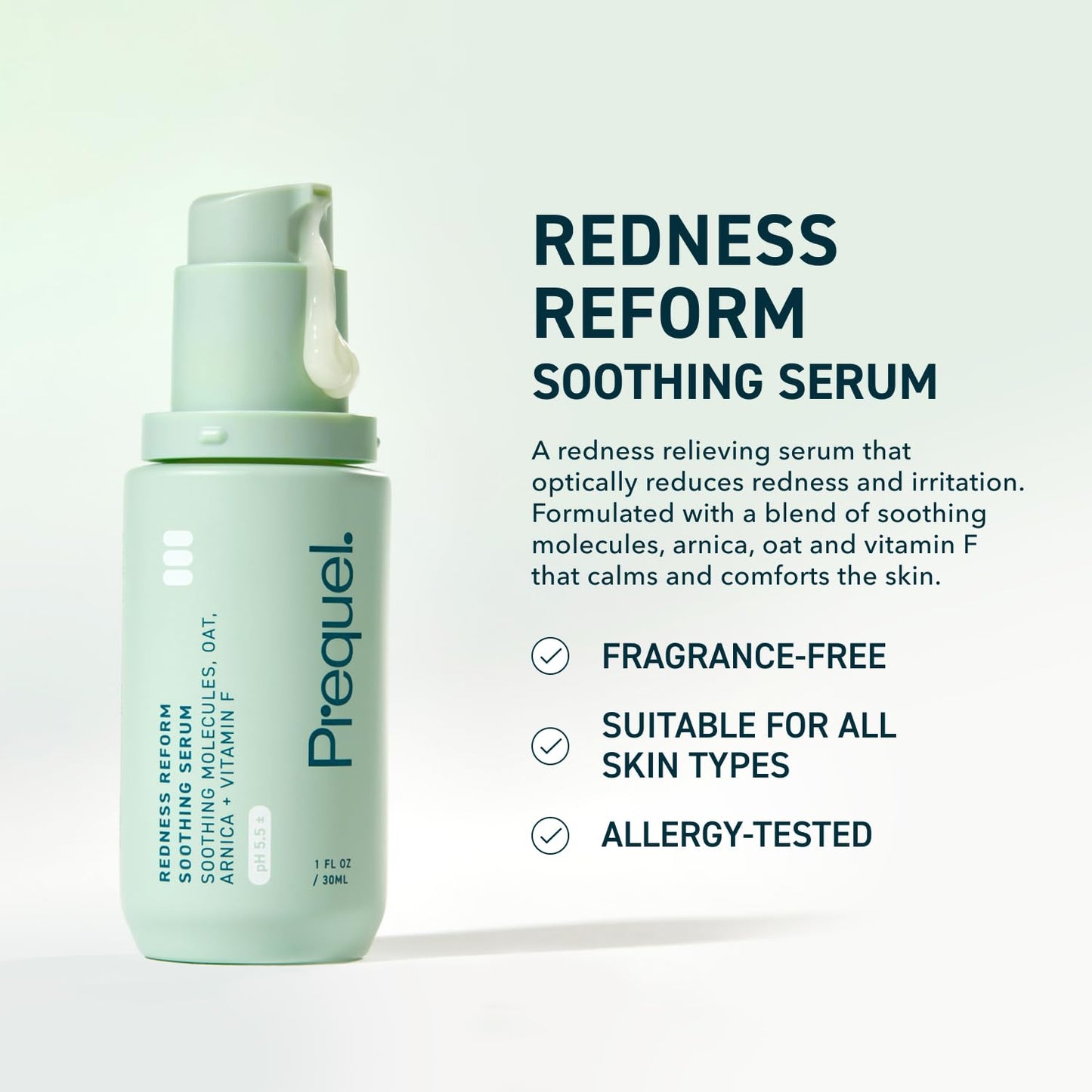 Prequel Skin Redness Reform, Calming Serum for Face. Advanced Clinical Optical Corrector for Redness and Discomfort. Soothing Face Serum with Oat Beauty and Personal Care Prequel