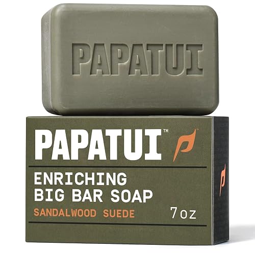 PAPATUI by Dwayne Johnson Enriching Bar Soap for Men | Hydrating Daily Cleanser | Moisturizes with Mango Butter and Avocado Oil | Sandalwood Suede |