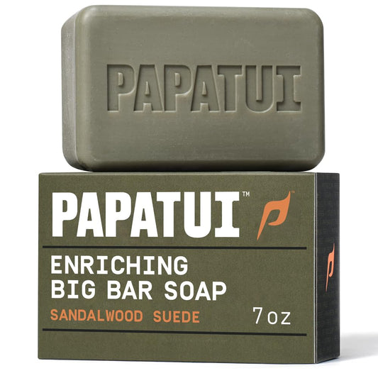 PAPATUI by Dwayne Johnson Enriching Bar Soap for Men | Hydrating Daily Cleanser | Moisturizes with Mango Butter and Avocado Oil | Sandalwood Suede | Beauty & Personal Care PAPATUI