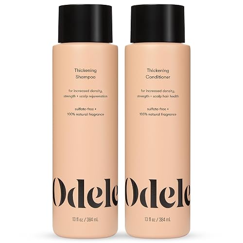 Odele Hair Thickening Shampoo and Conditioner Set, Increases Density & Strength, for Straight or Wavy Hair Types, 13 Fl Oz Each (Pack of 2)