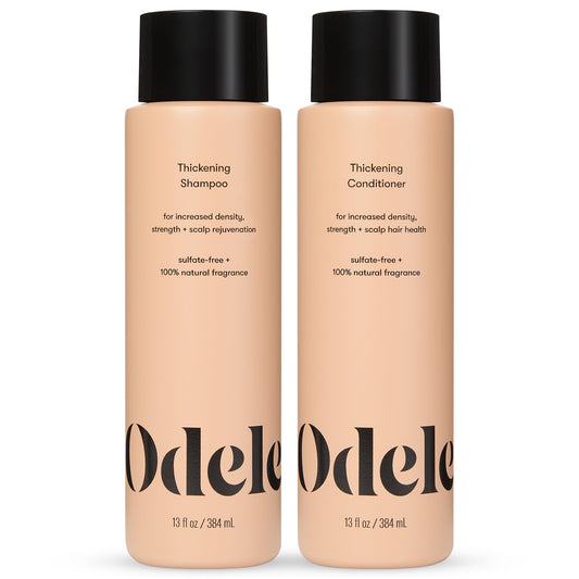 Odele Hair Thickening Shampoo and Conditioner Set, Increases Density & Strength, for Straight or Wavy Hair Types, 13 Fl Oz Each (Pack of 2)