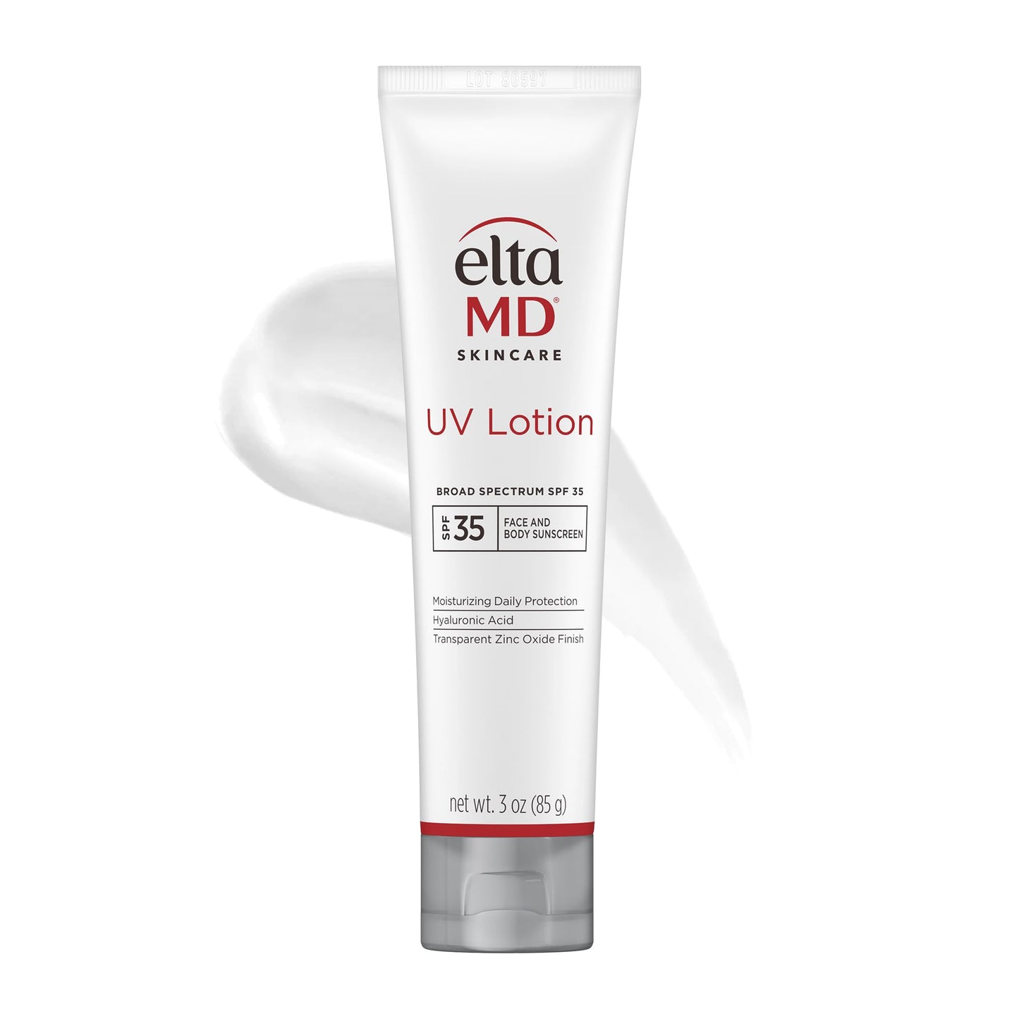 EltaMD UV Lotion Body Sunscreen, SPF 30+ Sunscreen, Body Lotion with SPF Made with Zinc Oxide and Hyaluronic Acid, 3.0 oz