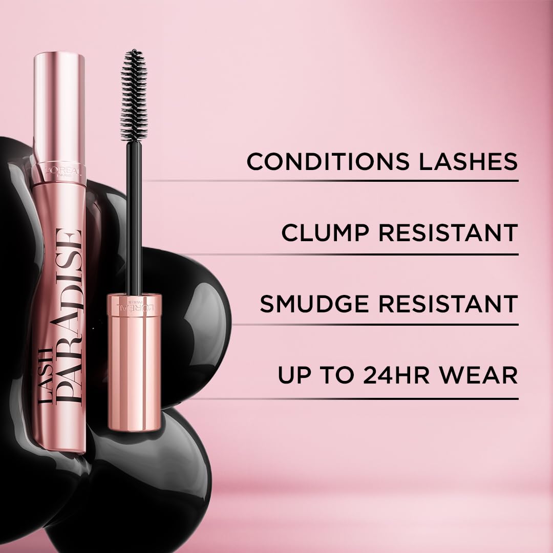 L’Oréal Paris Makeup Voluminous Lash Paradise Mascara, Voluptuous Volume, Intense Length, Feathery Soft Full Lashes, No Flaking, No Smudging, No