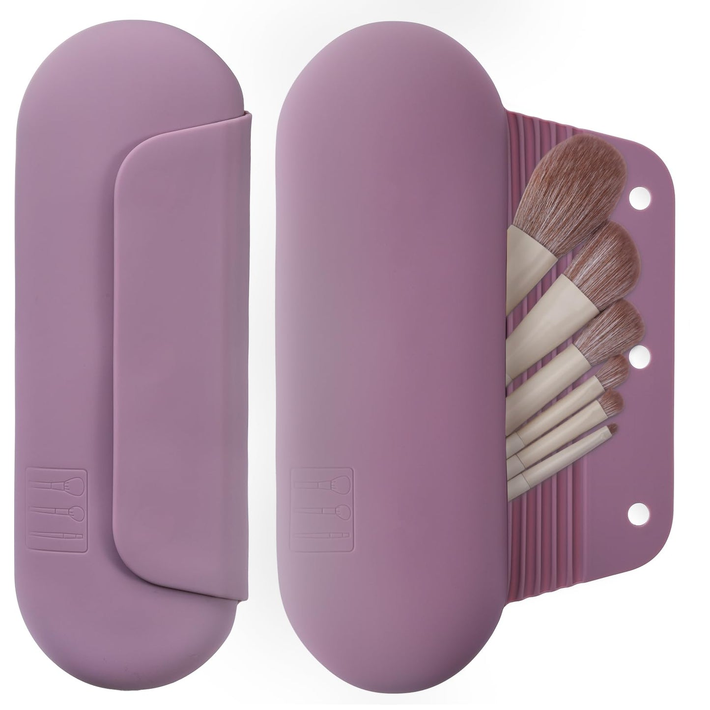 AGIKET Silicone Makeup Brush Holder Travel Cosmetic Bag：Soft Portable Cosmetic Face Brushes Holder with Upgrade Anti-Fall Out Magnetic Closure, Large Beauty and Personal Care AGIKET Default Title