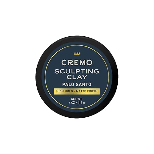 Cremo Premium Barber Grade Hair Styling Palo Santo (Reserve Collection) Sculpting Clay, High Hold, Matte Finsh, 4 Oz