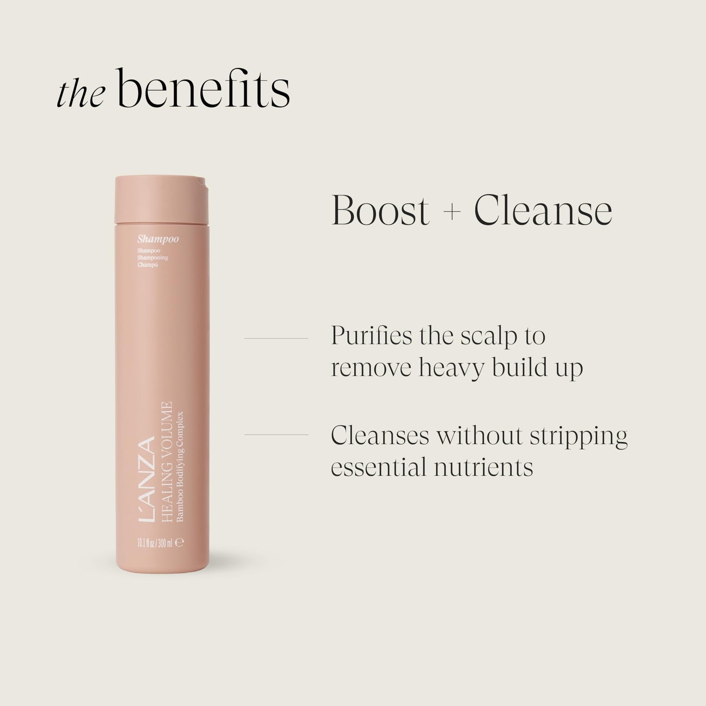 L'ANZA Healing Volume Thickening Shampoo, Boosts Shine, Volume, and Thickness for Fine and Flat Hair, Rich with Bamboo Bodifying Complex and Keratin