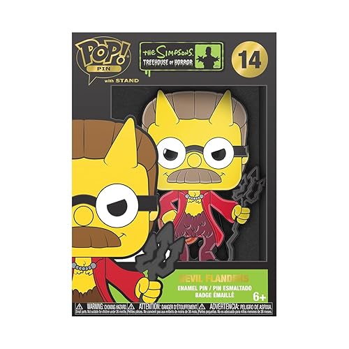 Loungefly PIN Large Enamel Pin Horror: Simpsons - Ned Flanders - Devil Flanders - The Simpsons Enamel Pins - Cute Collectable Novelty Brooch…